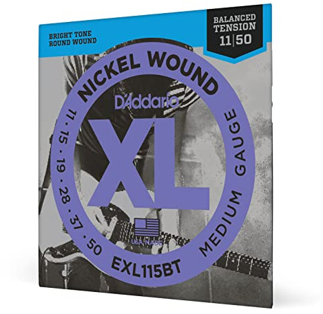 D'Addario XL Nickel EXL115BT Electric Guitar Strings, Balanced 11-50