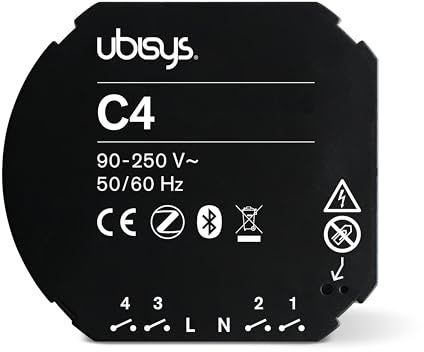 ubisys Zigbee styrenhet C4: Radiostyrenhet för eftermontering För anslutning till andra ubisys komponenter för att styra lampor, persienner eller andra konsumenter i ditt smarta hem