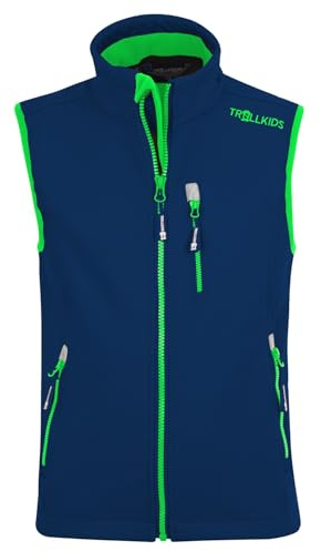 Trollkids Kids Trollfjord Vest 140, navy/green