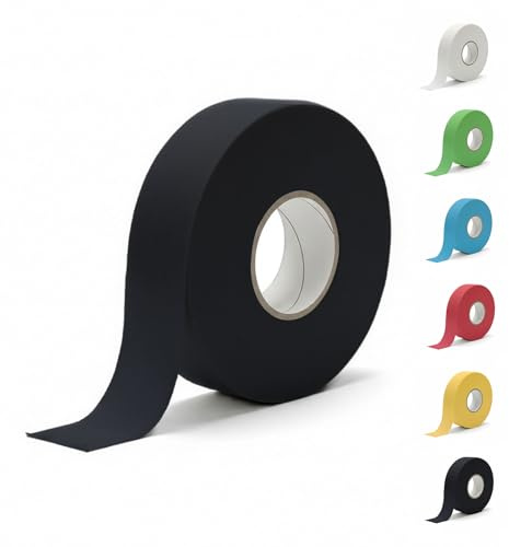 Oriental riverkit Hockeyschläger-Klebeband, rutschfestes Tuch, Eishockey-Tape, verschleißfest, wasserdicht, für Badminton-Griff, Tischtennisschläger, Springseil, 2,5 cm x 25 m (schwarz)