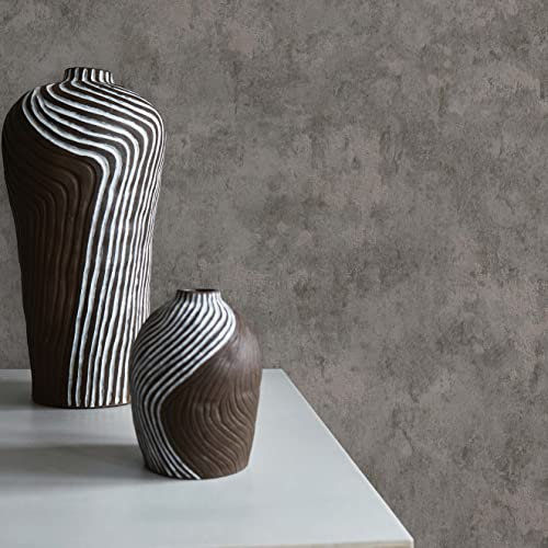 TADESSI Carta da parati Urban M1-No.282, in tessuto non tessuto, struttura grigia, tinta unita, per soggiorno, camera da letto, cucina