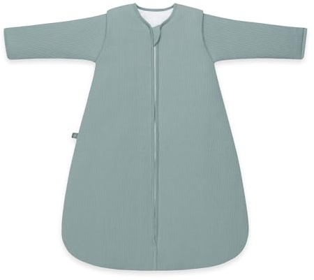 emma & noah Baby Schlafsack 3.5 TOG, Strampelsack für den Winter, in vielen Farben, Bio-Baumwolle, Oeko-TEX Zertifiziert, Abnehmbare Ärmel, Schlafsack für Neugeborene (Essential Mint, 60 cm)