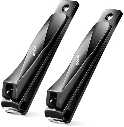 BEZOX Nagelknipser, hergestellt aus robustem Edelstahl, geeignet für dicke Fingernägel, Zehennägel, Männer und Frauen, schwarz