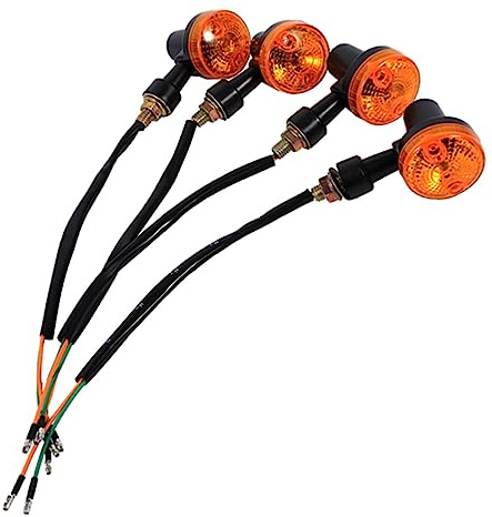 Fydun Indicatori di Direzione per Moto, 4 Pezzi Indicatori di Direzione per Moto Universali Lampadina Ambra Lampeggiante 12V