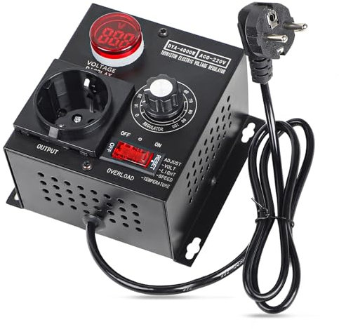 SWAWIS Variateur de Vitesse pour Moteur 220V Regulateur de Tension 220V AC 9A 4000W Variateur De Vitesse Régulateur de Tension pour le Contrôle de l'éclairage, de la Température et de la Vitesse
