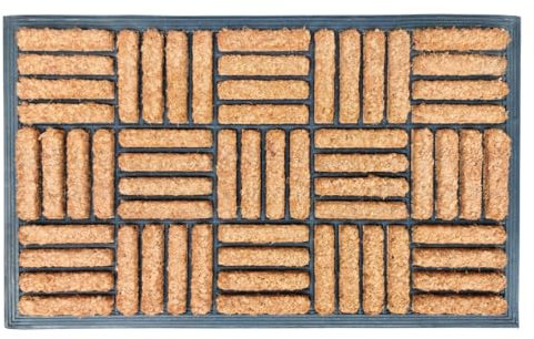 EHC Natural Coir Door Mats Indoor & Outdoor Mat, Rubber Backing Heavy Duty Doormats Dirt trapper door mats for Front Door, Patio or Entrance, 45 x 75 cm