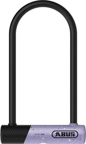 ABUS Lucchetto 410K Ultra per bicicletta e scooter elettrici, pratico e robusto, con pratico supporto per il trasporto, accessorio per bicicletta, variante 150HB230, viola