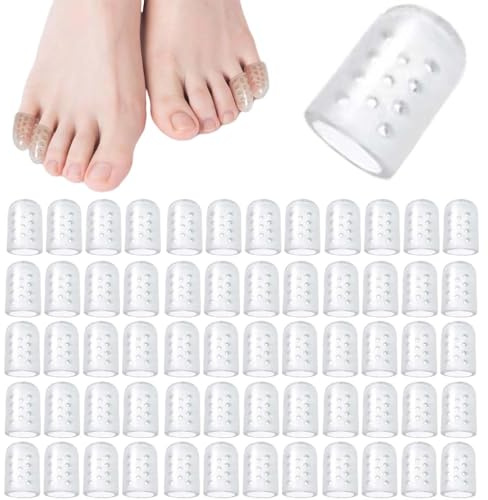 EnixwH 60 Pezzi Proteggi Dita Piedi, Protezione Dita Piedi Silicone, Distanziatore Dita Piedi, Protezione Mignolo Piede, Copri Piedi Traspiranti, per Prevenire Vesciche Calli Attrito Antidolorifico