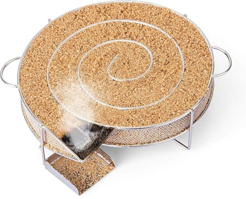 Kaltrauchgenerator für Räucherofen Rauchgenerator Edelstahl Kaltraucherzeuger bis 10 Std. Kaltrauch, mit 2 Reinigungsbürste + 6 Fleischhaken,Räucherschnecke für Räucherofen BBQ