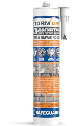 Stormdry® XR-Malta Pronta 310ml - Malta pronta all'uso, flessibile, miscela senza cemento. Adatta per la riparazione di mattoni, pietra, calcestruzzo e muratura. Sabbia grigia.
