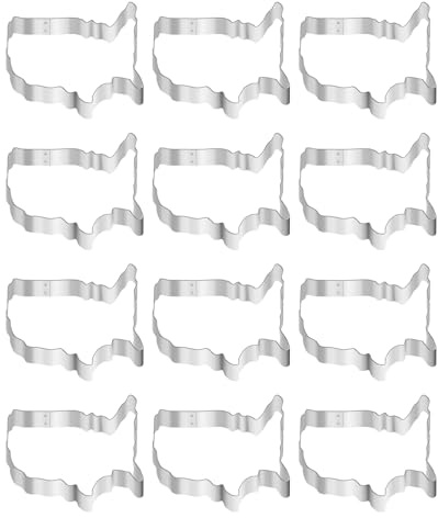 1 Dozen/12 Count USA United States Map 4 Inch Cookie Cutters from The Cookie Cutter Shop – Tin Plated Steel Cookie Cutters