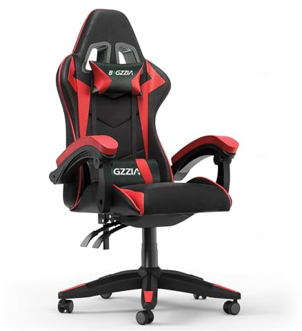 Racingreat Ergonomic Gaming Chair with Adjustable Height, Reclining Feature, Headrest, and Lumbar Support for Adults (Basics, Red)