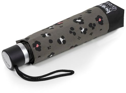 Isotoner Parapluie solide, ultra déperlant, à ouverture/fermeture manuelle, léopard kaki