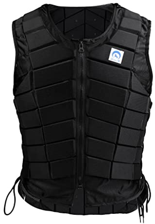 Chaleco de seguridad para equitación, equipo de protección ecuestre para adultos, niños y niñas, chaleco protector de EVA negro, para hombres, talla L