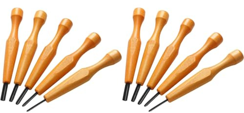 Xnuiasqe 10 Pcs Carving Tools Set - Triangular Linoleum & Wood Carving Knifes Chisel V Shaped Tools for Linocut Printmaking