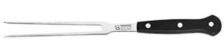 CS Kochsysteme 003098 - Tenedor para trinchar, acero inoxidable, negro, 16 cm