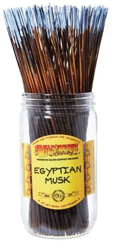 Wild Berry Incense Sticks - Egyptian Musk - Fresh Musk with Bergamot and Lilac - Hand Dipped in The USA (100 Count)