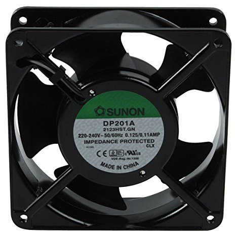 SUNON DP201A Axiallüfter (230 V/AC, 120 mm x 120 mm x 38 mm) schwarz