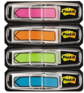 Post-it® Sticky marker index 684, arrow, light green/lemon/pink/turquoise, 24 sheets (4 pieces), you will receive 1 pack of 4 pieces.