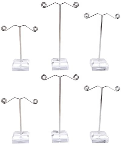 6stücke Mini Acryl T-förmiger Ohrringständer Zum Ausstellen Weiß Schmuckdisplay Ohrringhalter Organizer Für Schmuck Eleganter Schmuckständer