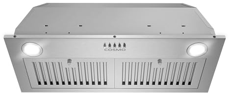 COSMO COS-30IRHP 30 in. Lumin Collection 380 CFM Ducted Insert Range Hood, Button Controls, LED Lights, Stainless Steel
