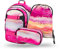 Baagl Schulrucksack Set Mädchen 3 Teilig, Schultasche ab 3. Klasse, Grundschule Ranzen mit Brustgurt, Ergonomischer Schulranzen (Skate Pink Stripes)