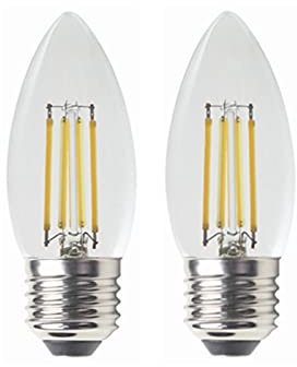 PONNYC 3V E26 / E27 LED Lampadine 2W C35 LED. Bulbs di Candela Decorativi Vintage GUIDATO Lampada filata Warm White 2700K 2-Pack