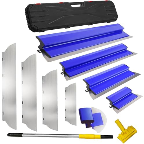 DURDUR Spatola per superfici, lama in acciaio inox, 0,38 mm e 0,5 mm di spessore 80 cm/60 cm/40 cm/25 cm, set di spatole per grandi aree di lavoro, decorazione da parete