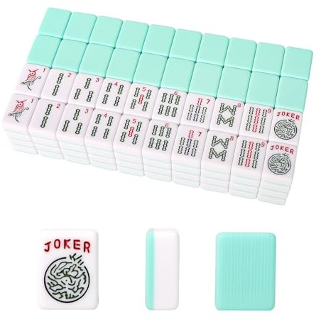 GUSTARIA American Mahjong Tiles (3 cm, solo azulejos), 166 azulejos de Mahjong americano con color verde claro