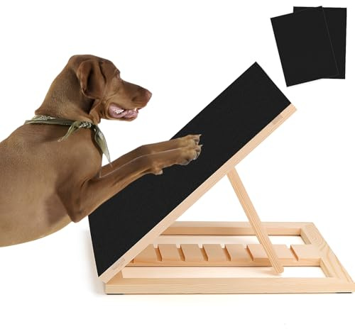 Dog Nail Scratch Pad with Sandpaper Filing Replacement Sandpapers Included and Non-Slip Pad, Scratch Board Trimming Tool Alternative to Dog Nail Clippers and Grinders (Without Treat Box)