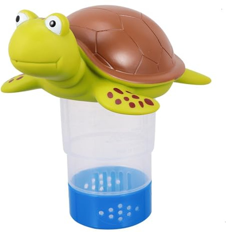 Klordispenser, sköldpadda flytande pool klordispenser, flytande sköldpaddsdoseringsflottör för 1 och 3 tums surfplattor och bromhållare för stora/små pooler, badtunna