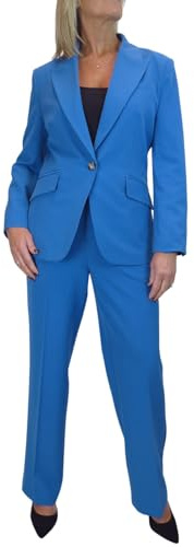 Paulo Due Women's 2 Piece Trouser Suit Fully Lined Blazer Blue (10)