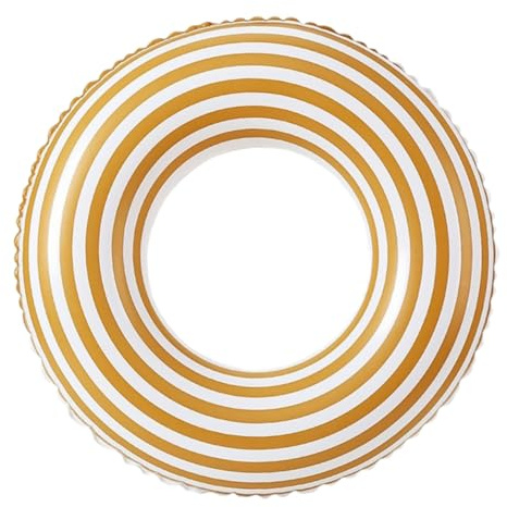 Yardwe Salvagente Gonfiabile a Strisce per 2-4 Anni in Pvc, Anello da Nuoto per Piscina Estiva, Galleggiante Leggero e Portatile per Spiaggia, Lago e Feste All’aperto