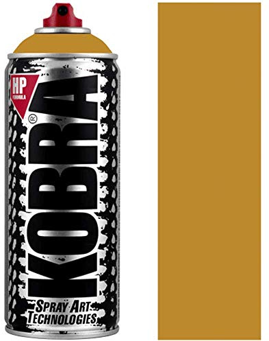 KOBRA HP High Pressure Spray Paint 400ml Can – Professional Grade 100% Acrylic Formula with Matte Finish for Graffiti, Street Art, Crafts & Multi-Surface Use (150 Mustard)