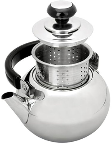 IBILI Teiera Pava con filtro Prisma, 0,8 litri, acciaio inox 18/10, adatta per induzione