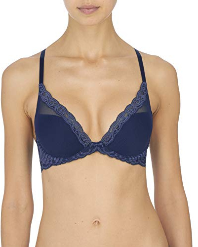 Natori Women's Feathers Contour Plunge, Midnight, 34C
