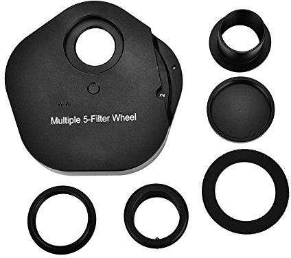 Ruota Portafiltri 1.25 Ebtools Filtri per Oculari Adatto Filtri Telescopio, Ruota Del Filtro Manuale A 5 Posizioni Con Oculare Da 1,25 Pollici, Adattatore Telecamera Montagg