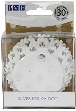 PME BC834 pappersbakform silver polka punkt, foliebelagt