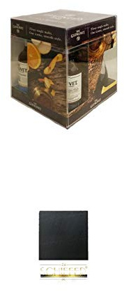 Glenlivet Mini Collection 3 x 5 cl mit Nosingglas + Schiefer Glasuntersetzer eckig ca. 9,5 cm Durchmesser