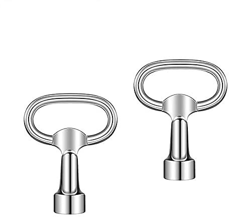 Llave utilitaria, llave de purga del radiador, llave de gabinete, llave eléctrica del medidor de gas del agua, llave de apertura, 9 mm, forma triangular, plata, paquete de 2