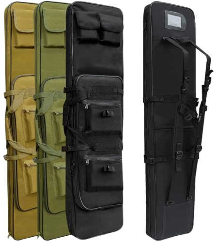 RUBY.Q 32/37/46 Rifle Bag, Black/Khaki/Green Tactical Long Rifle Backpack, Portable Shotgun Case for Firearm Storage and Transportation, Suitable for Outdoor Hunting Shooting (46 Black)