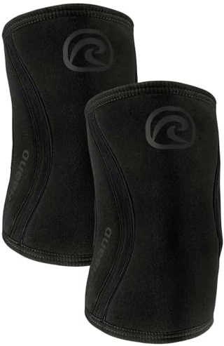 Rehband gomitiera in SBR/neoprene da 5 mm, elbow sleeve per sport di forza, design anatomico, antiscivolo e vestibilità aderente per donna e uomo, Colore:Carbon/Nero - 1 Paio, Misura:L