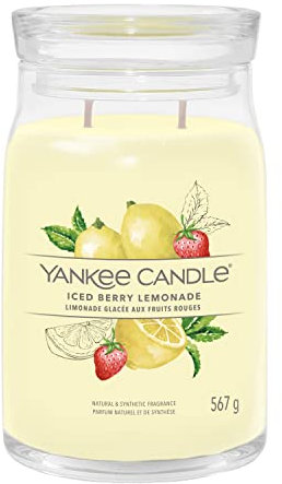 Yankee Candle Signature Duftkerze | große Kerze mit langer Brenndauer „Iced Berry Lemonade“ | Soja-Wachs-Mix | Perfekte Geschenke für Frauen