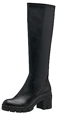 Tamaris Damen Langschaft-Stiefel bequem; BLACK, EU 40