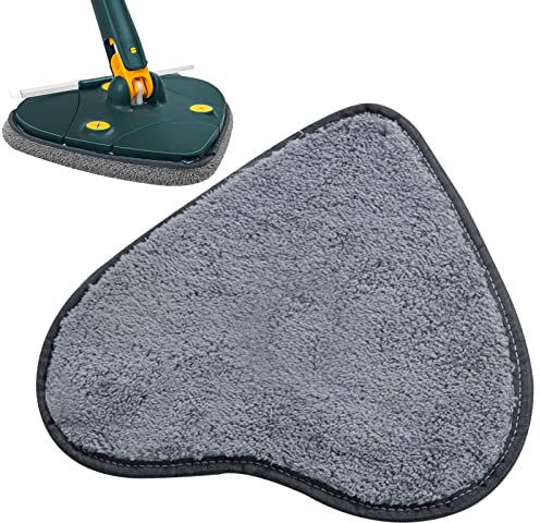 Voiakiu Trapeador Triangular, Limpieza Triangular Ajustable giratoria 360 Grados, Mopa Fregona con exprimido automático Agua, para Limpieza Suelos y Ventanas