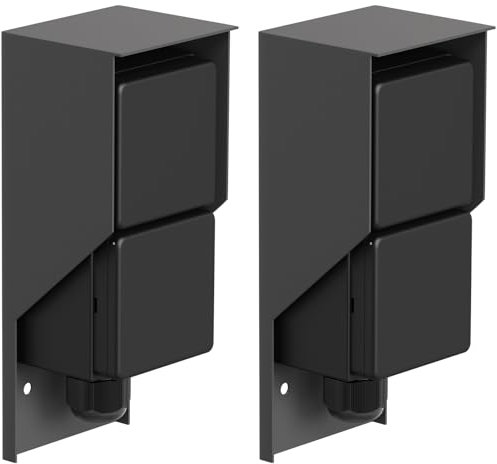 ledscom.de 2 pièces Prise de courant en saillie PIWI pour l'extérieur, IP44, 2x, anthracite, verticale