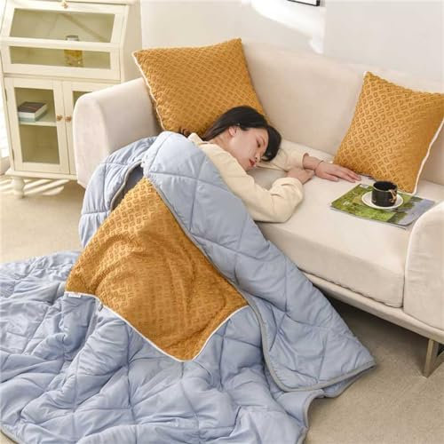 Hixingo Reisedecke und Kissen 2 in 1, Reisedecke mit Kissen Set Multifunktionale Reise Decke und Kissen 2 in 1 Weichem Flugzeug Verwandlungskissen für Urlaub, Camping (50 * 50cm,Orange)