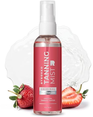 BYROKKO spray autoabbronzante alla fragola 100 ml viso e corpo abbronzatura naturale senza sole idratante asciugatura rapida senza striature