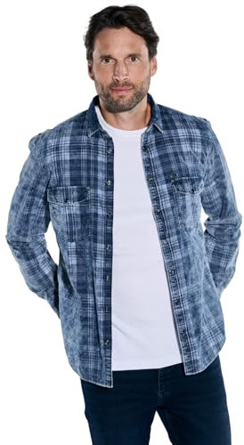 engbers Herren Herren Langarm-Hemd kariert, Indigoblau, 37774, Indigoblau in Größe 3XL