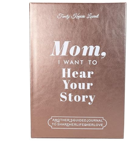 Mamma, jag vill höra din berättelse, en mors guidad dagbok för att dela hennes liv och hennes kärlek, berätta din livshistoria journal, inbunden läderomslag, meningsfull minnesdagbok för mamma gåva